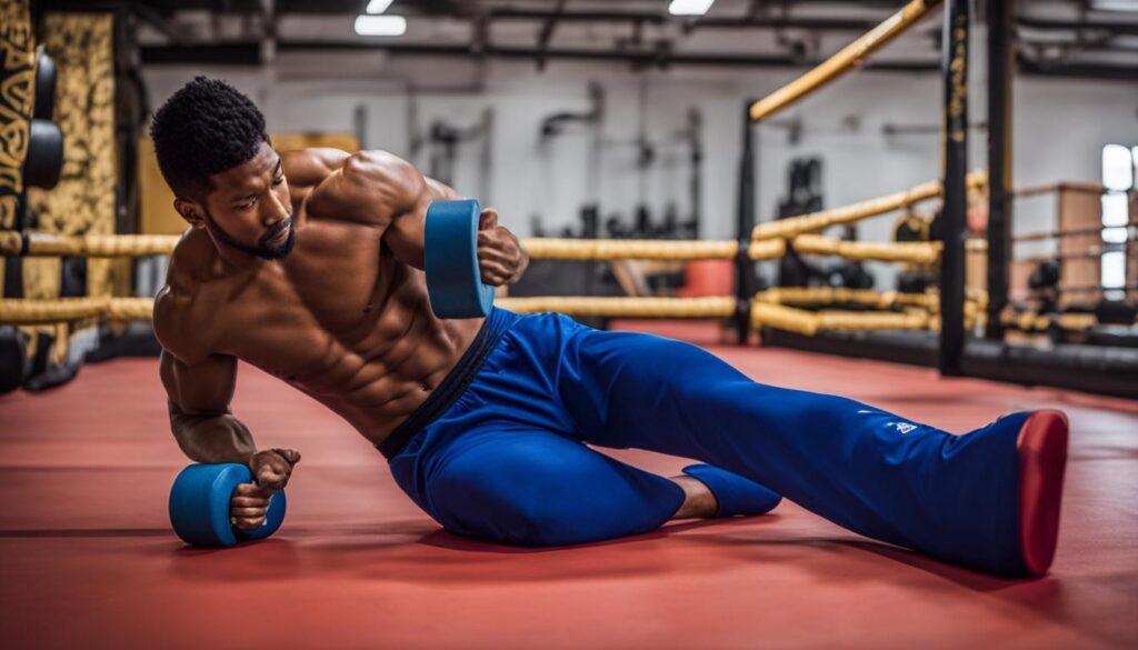 foam rolling for muscle recovery in Muay Thai