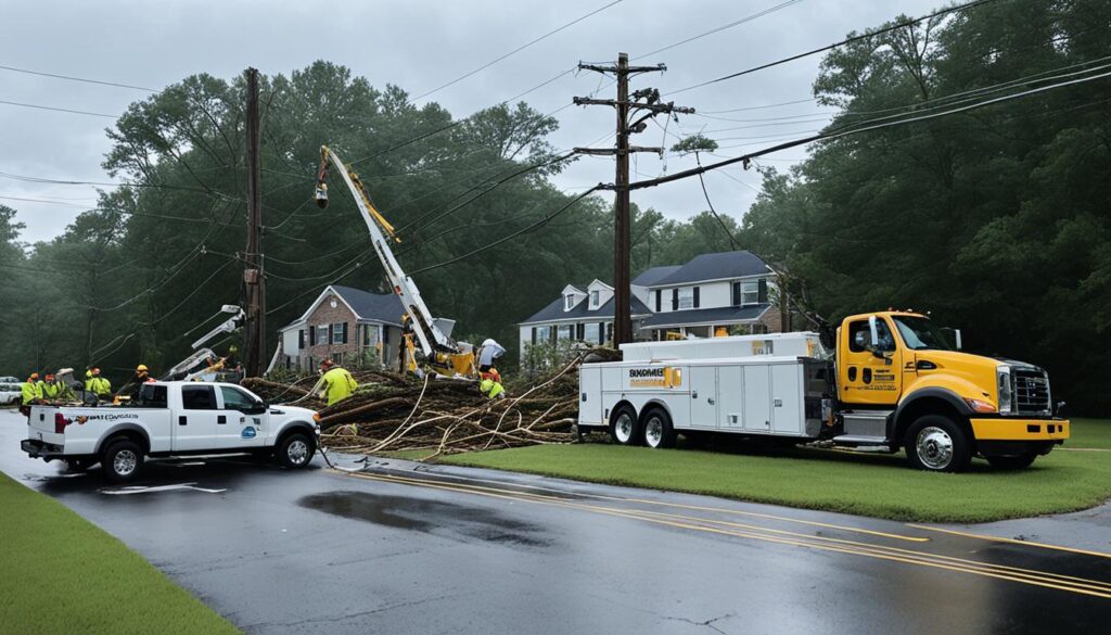 Power restoration efforts