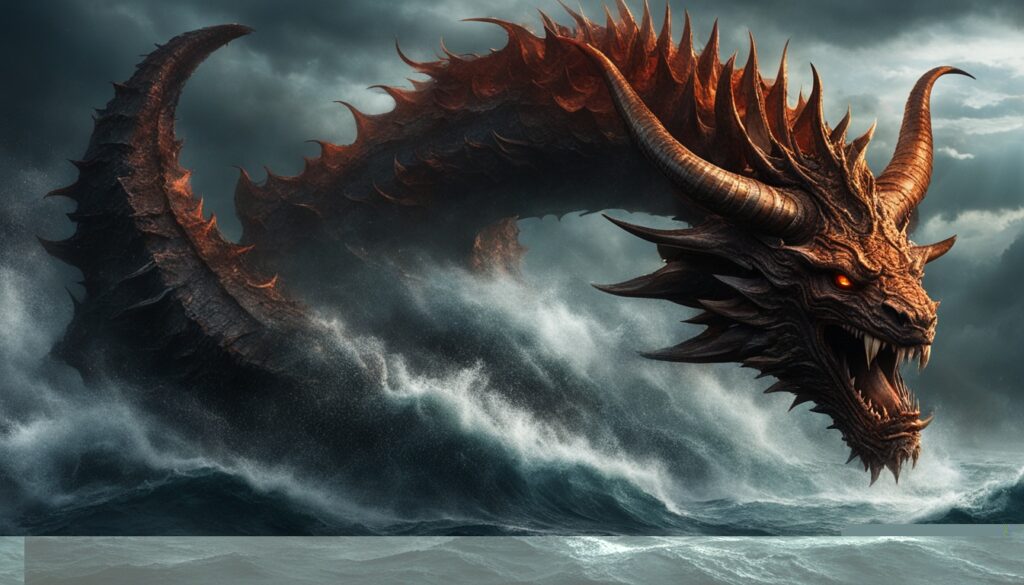 The beast from the sea with seven heads and ten horns