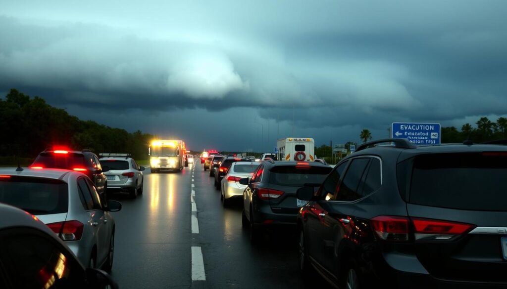 Emergency evacuations during Hurricane Helene