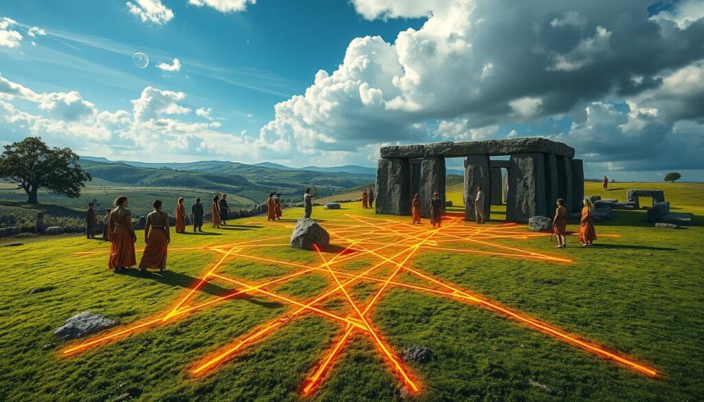 Prehistoric societies and ley lines
