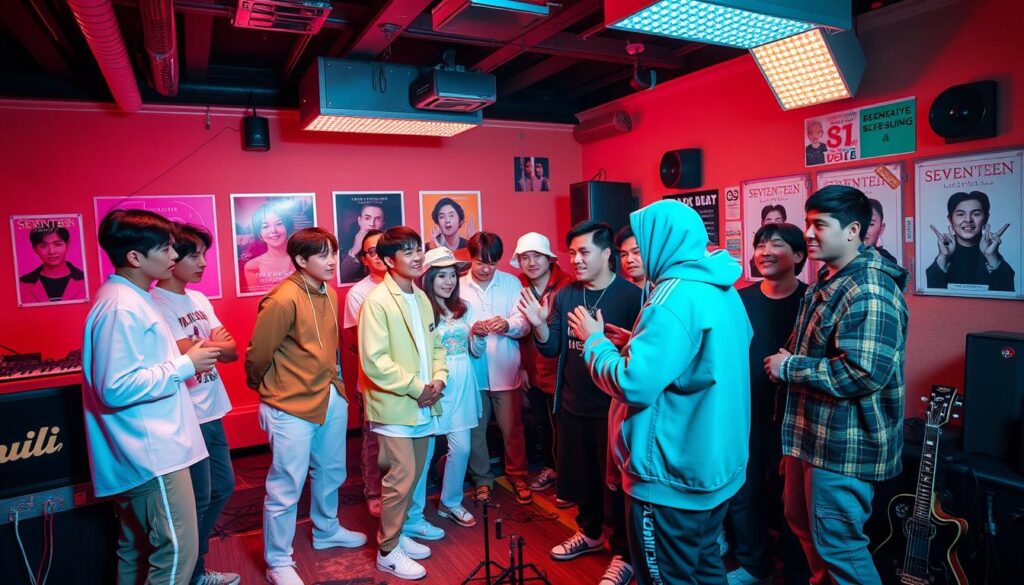 SEVENTEEN and DJ Khaled backstage SEVENTEEN and DJ Khaled backstage