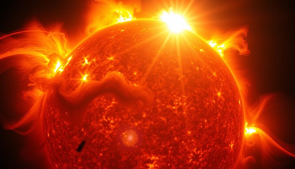 Solar flare eruption