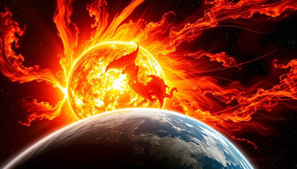 Solar storm illustration