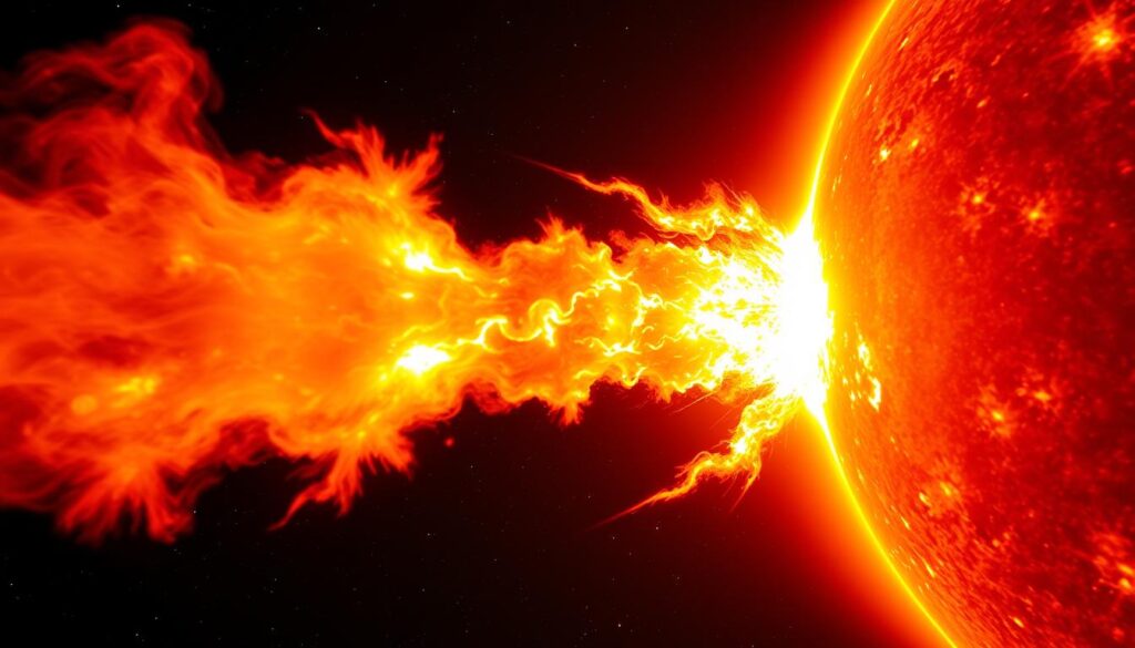 X-class solar flare erupting from the sun