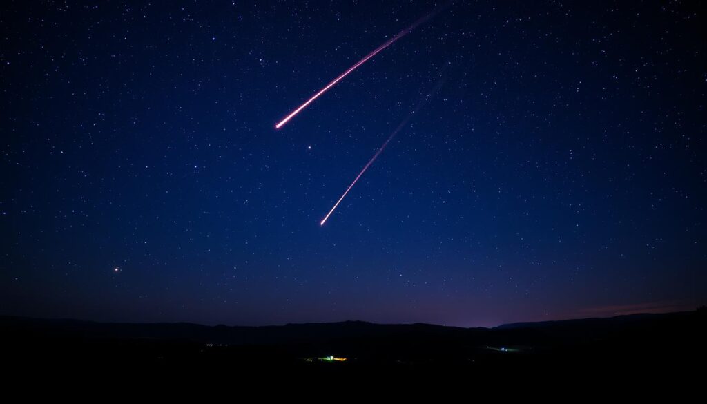Taurid meteor showers in the night sky