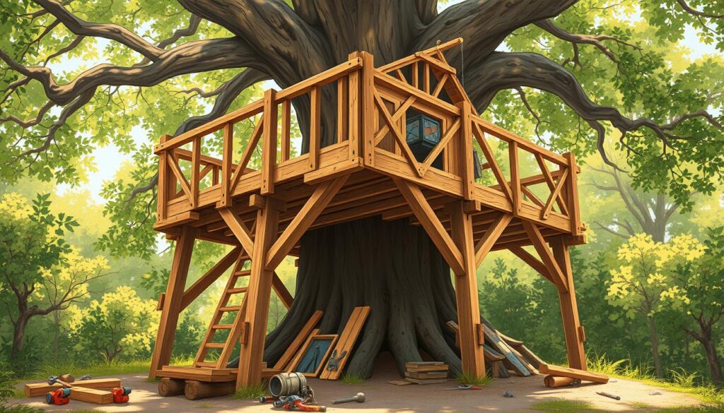 tree house construction support structure