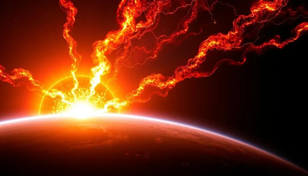 Solar flare impact on Earth's systems