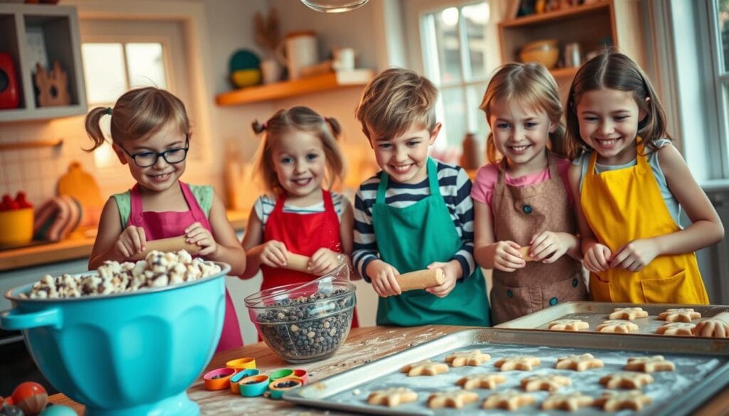 Baking cookies with kids