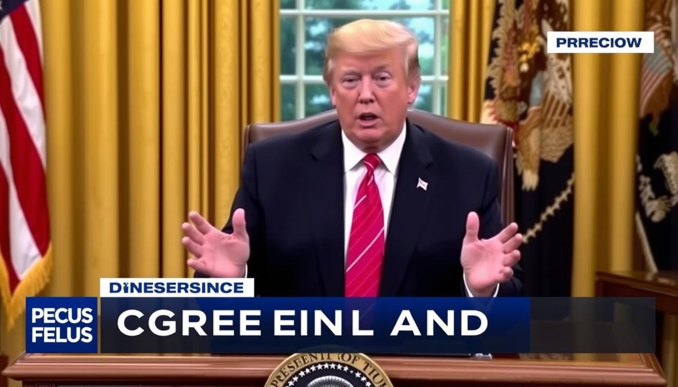 President Donald Trump speaking in the Oval Office about Greenland's strategic importance Vice President JD Vance Greenland visit