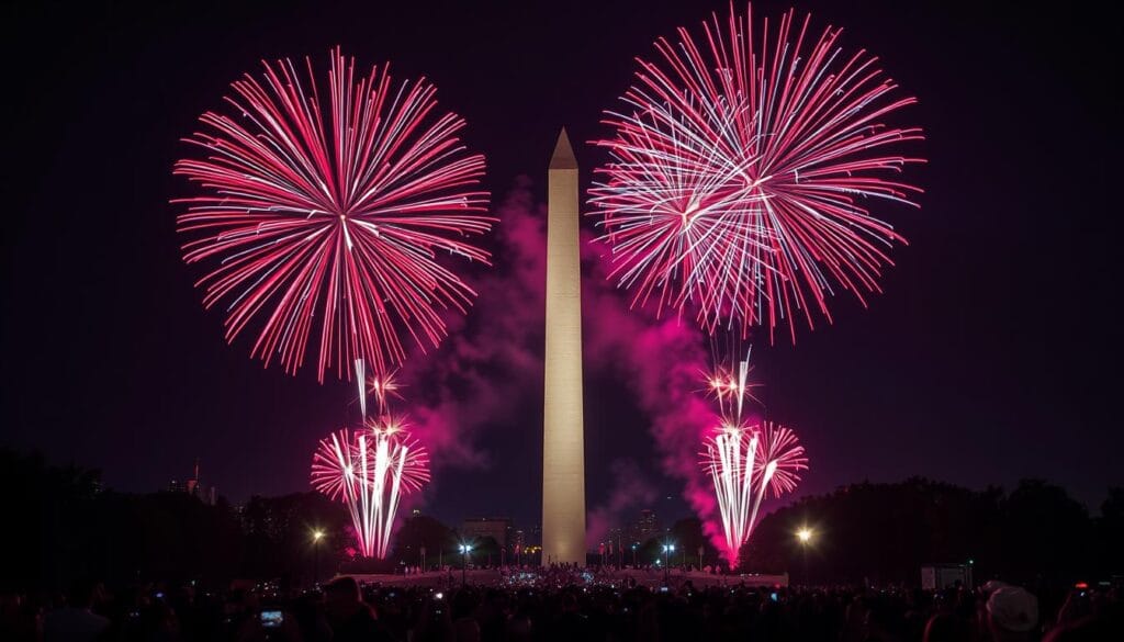 4th of July fireworks display over the Washington Monument